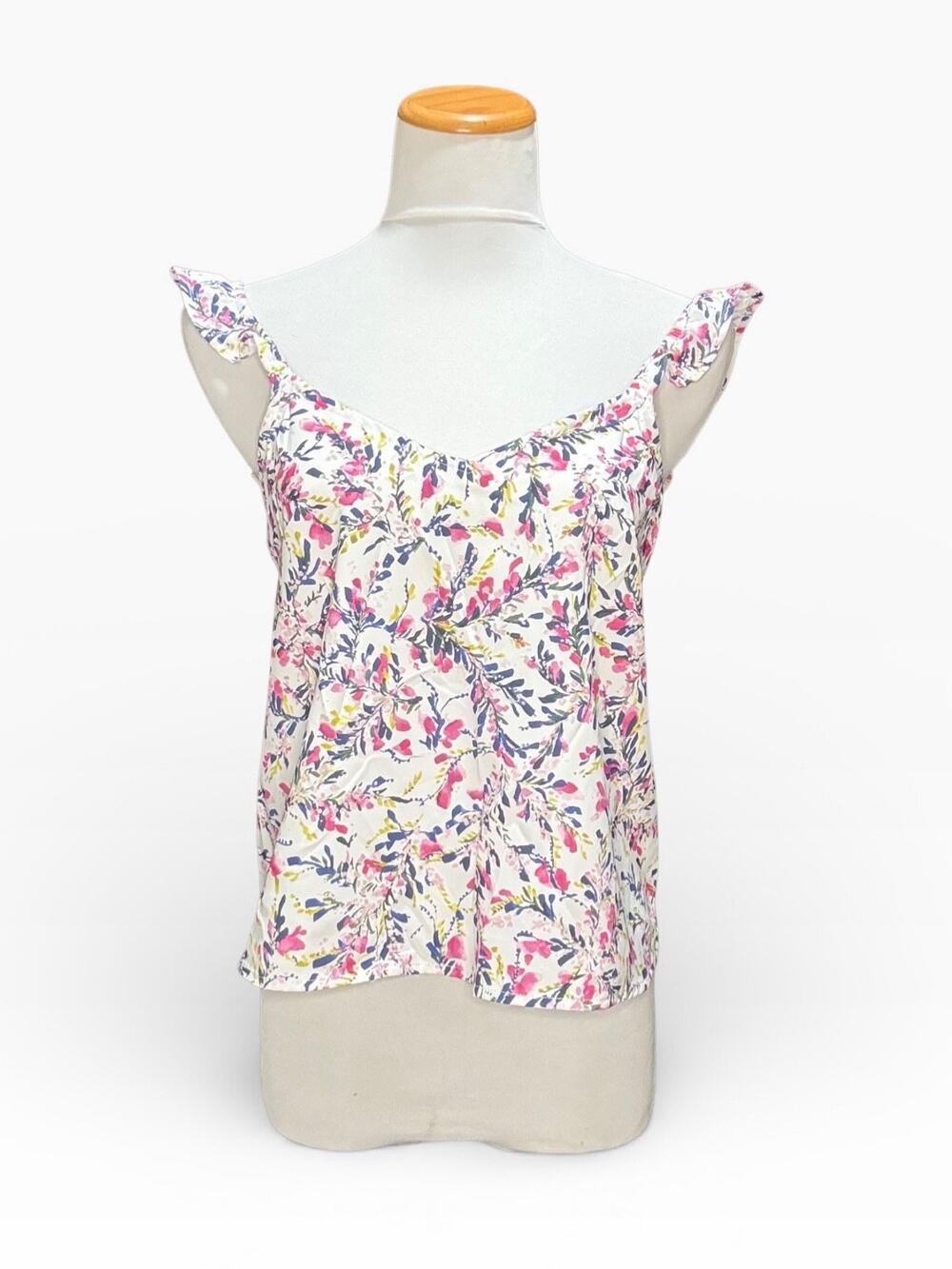 French Connection sleeveless ruffle blouse - White Floral size XS